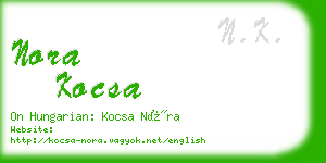 nora kocsa business card